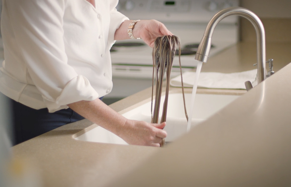 Run-product-through-hair